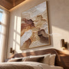 Earth Fold Abstract Wall Art shown in a bedroom.
