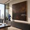 Ember Ground Abstract Painting shown in a workspace.