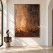 Faded Brass Abstract Wall Art shown in an open interior.