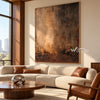 Faded Brass Abstract Wall Art shown above a sofa.