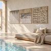 Fine Lines to Open Dots 3-Piece Set shown in a poolside interior.