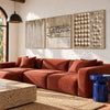 Fine Lines to Open Dots 3-Piece Set shown above a sofa.