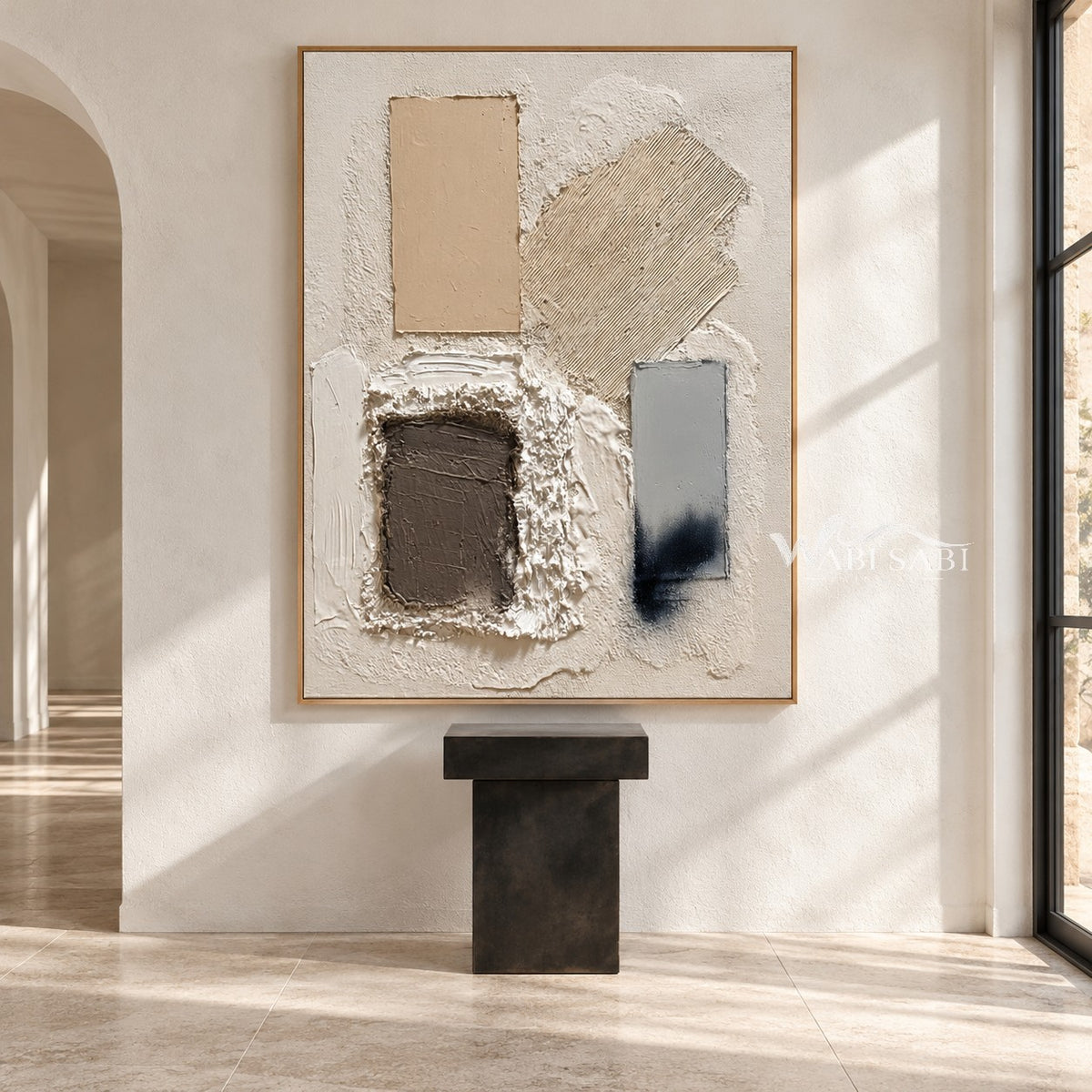 Four Gestures Neutral Abstract shown in an open interior.