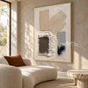 Four Gestures Neutral Abstract shown above a sofa.