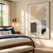 Four Gestures Neutral Abstract shown in a bedroom.