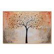 Golden Leaf Tree on a Peach Background Wall Art. Gold-colored and cream leaves.