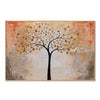 Golden Leaf Tree on a Peach Background Wall Art. Gold-colored and cream leaves.