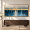 Golden Skyline over Blue Water shown above a console.