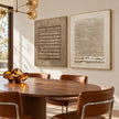 Grid and Ridges Neutral 2-Piece Set shown in a dining area.