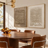 Grid and Ridges Neutral 2-Piece Set shown in a dining area.