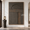 Half Circle in Charcoal Painting shown in an open interior.