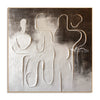 Interlocking Black and White Figures Painting. White and charcoal contrast.