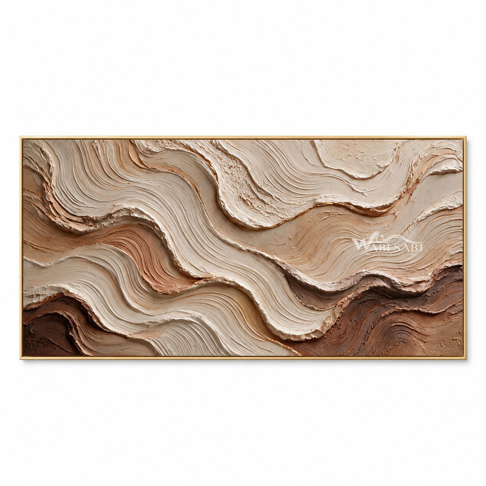 Ivory and Brown Rolling Layer Wall Art — WS-0075 — artwork view