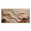 Rolling ivory ridges in ivory, brown, tan. Dark diagonal middle layer.