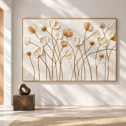 Ivory and Gold Wildflower Stems shown in an open interior.