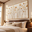 Ivory and Gold Wildflower Stems shown in a bedroom.