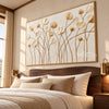 Ivory and Gold Wildflower Stems shown in a bedroom.