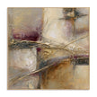 Ivory and Taupe Crossing Strokes Painting. Plum-brown and dark accents.
