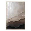 Ivory and Taupe Layered Ridge Painting. Raised edges along layered ridges.