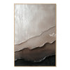 Ivory and Taupe Layered Ridge Painting. Raised edges along layered ridges.