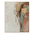 Ivory and Terracotta Broken Block Painting. Color blocks gathered along one side.