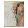 Ivory and Terracotta Broken Block Painting. Color blocks gathered along one side.