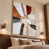 Ivory Crossroads Geometric Painting shown in a bedroom.
