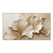 Ivory Fan Leaves Textured Wall Art on a white background.