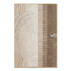 Ivory Half Circle and Bar Texture Painting. Concentric half circles and stacked bars.