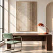 Ivory Half Circle and Bar Texture Painting shown in a workspace.