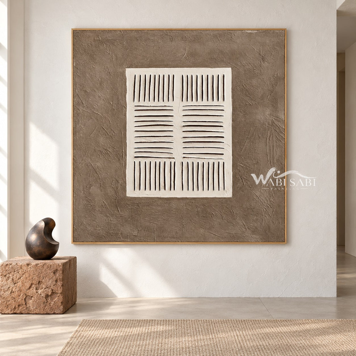 Ivory Line Study on Taupe shown in an open interior.