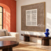 Ivory Line Study on Taupe shown in a seating area.