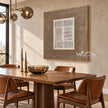 Ivory Line Study on Taupe shown in a dining area.