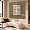 Ivory Line Study on Taupe shown in a seating area.