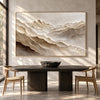 Ivory Mountain Peaks Textured Panorama shown in a dining area.