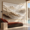 Ivory Mountain Peaks Textured Panorama shown in a poolside interior.