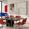 Ivory Overlap Textured Abstract shown in a dining area.