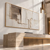 Ivory Overlap Textured Abstract shown above a console.