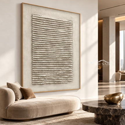 Ivory Ridge Field Abstract Painting shown in a seating area.