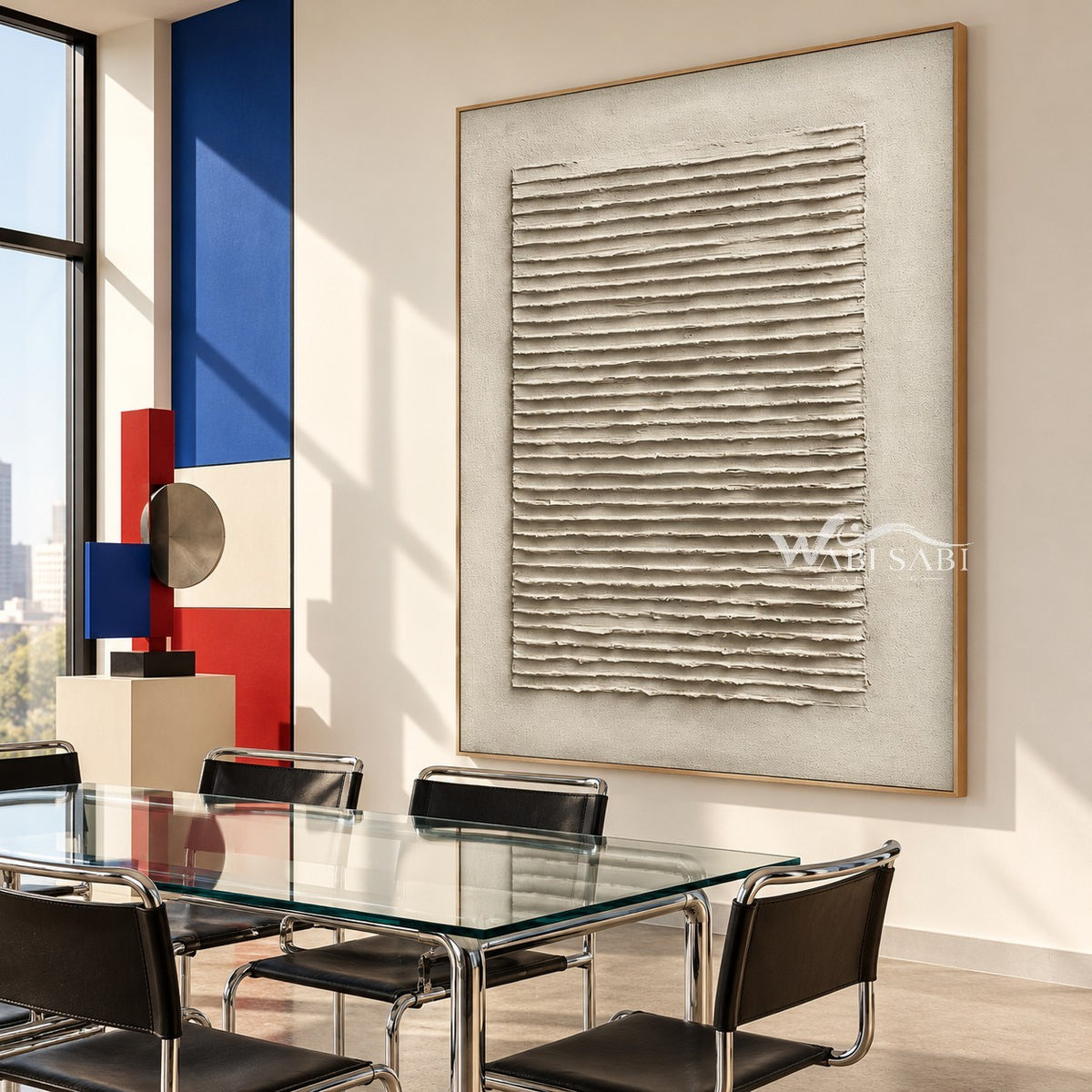 Ivory Ridge Field Abstract Painting shown in a dining area.