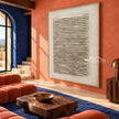 Ivory Ridge Field Abstract Painting shown in a seating area.
