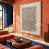 Ivory Ridge Field Abstract Painting shown in a seating area.