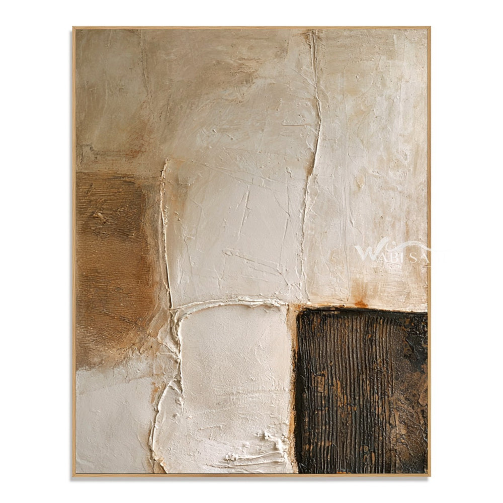 Ivory Rounded Blocks and Dark Ridges Painting — WS-0194 — artwork view