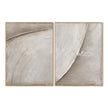 Ivory Sweeping Arc Diptych Wall Art. Sweeping arcs with fine parallel grooves.