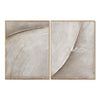 Ivory Sweeping Arc Diptych Wall Art. Sweeping arcs with fine parallel grooves.