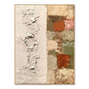 Ivory Texture and Earth Tone Blocks Wall Art. Earth tone blocks along the right.