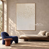Ivory Texture Sweep and Dotted Grid Wall Art shown above a fireplace.