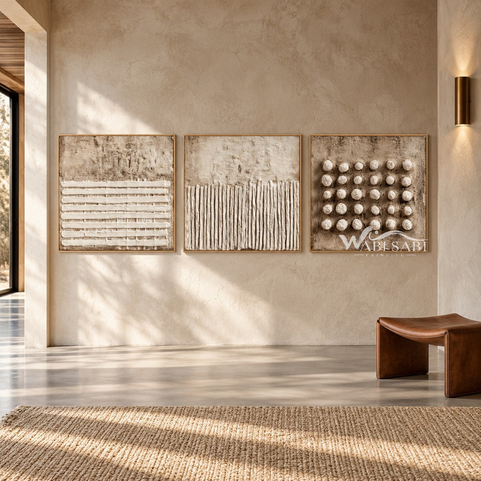Low Lines and Rounded Marks 3-Piece Set shown in an open interior.