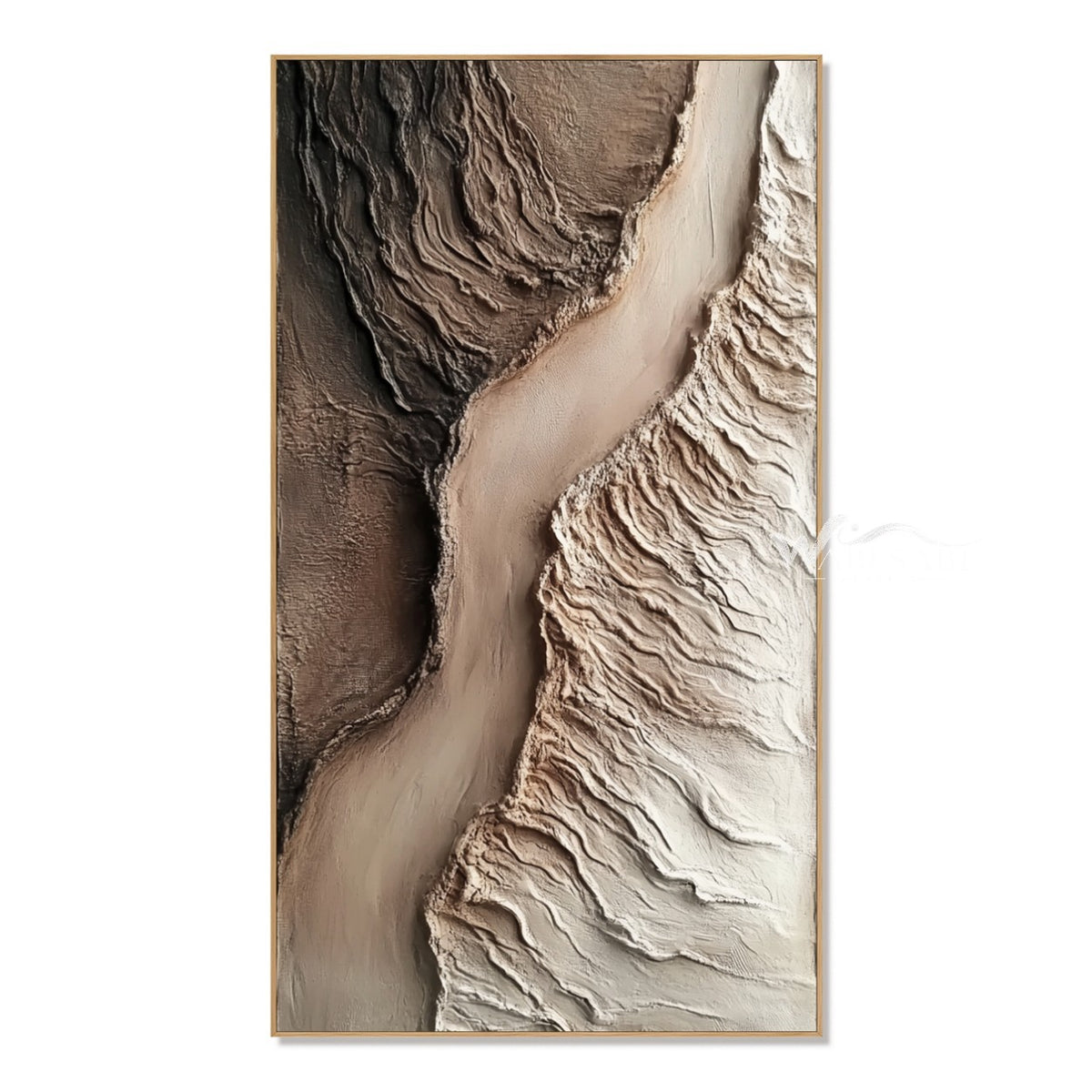 Narrow Canyon Ridges Textured Wall Art. Winding central opening.