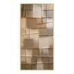 Narrow Stacked Neutral Blocks Wall Art. Closely stacked irregular rectangles.